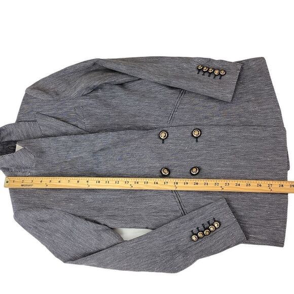 VERONICA BEARD Size 0 NWT Oria Dickey Jacket Blue White Herringbone Blazer - Picture 10 of 15
